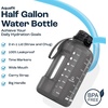 AQUAFIT 2 Pack – 128 oz Water Bottle With Time Marker & Straw – BPA Free Gym Water Bottles for Fitness & Workouts